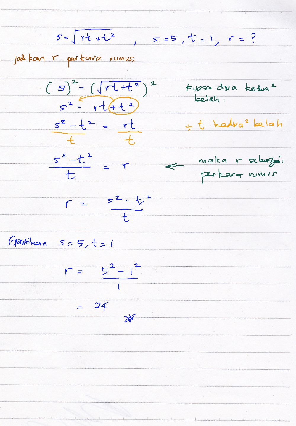 Tingkatan 2 Matematik Bab 3 Rumus Algebra Q & A