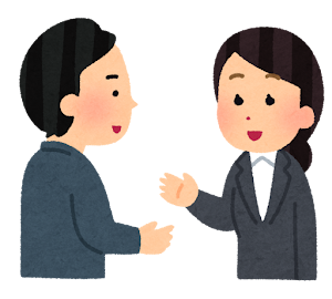 話し合う人たちのイラスト(会社員)