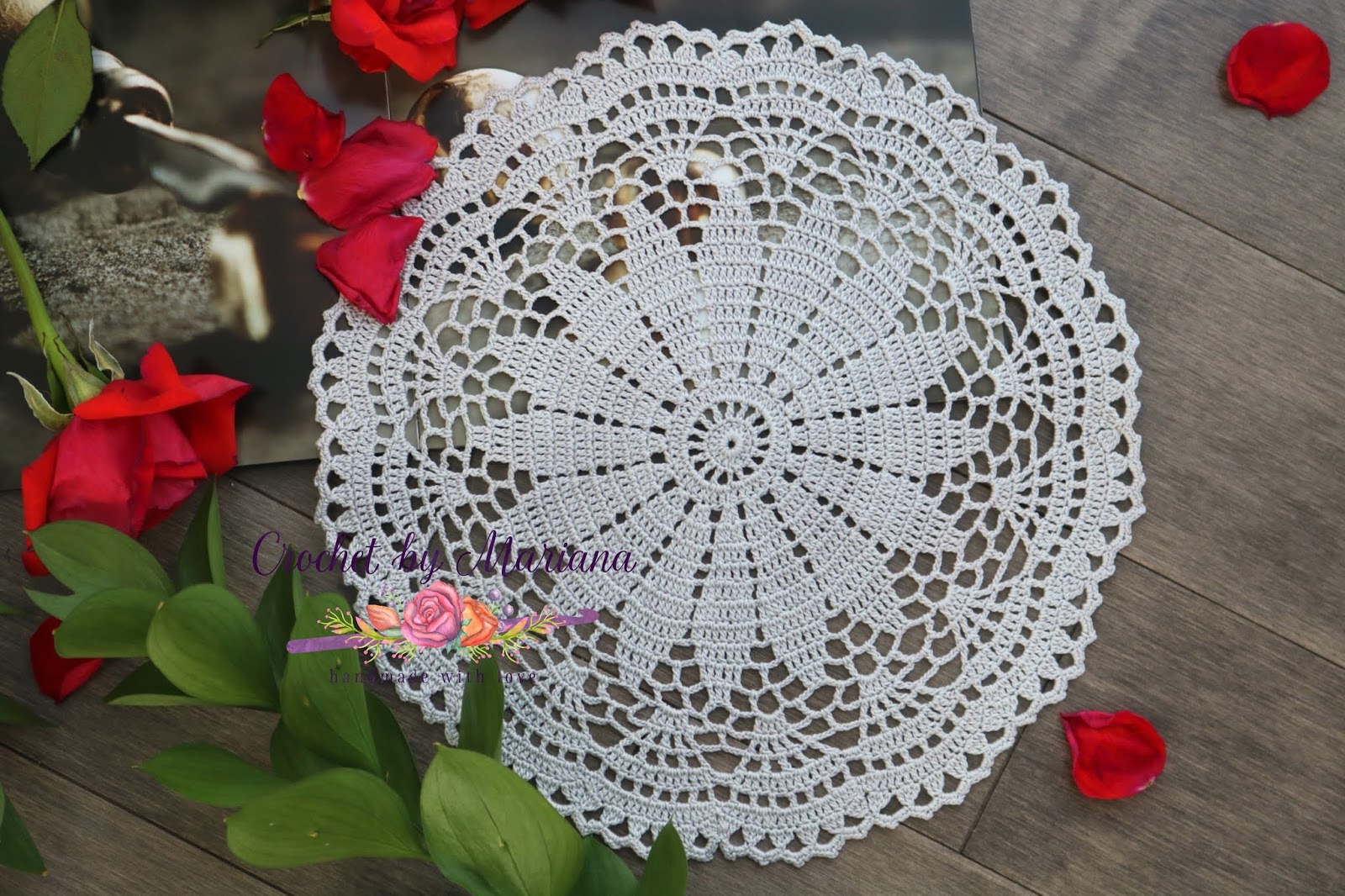 CrochetbyMariana Silver/gray crochet doily, Vintage doily, Handmade