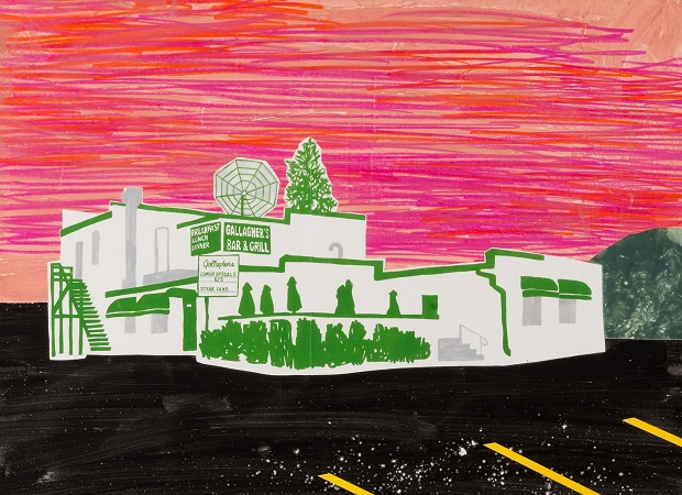 "Gallagher's 1 - Sunset" by Carolyn Swiszcz, 2017 - Watercolor monoprint | bellas obras de arte pop "Gallagher's 1 - Sunset" by Carolyn Swiszcz, 2017 - Watercolor monoprint | obra de arte pop, imagenes bonitas, bellas, hermosas.