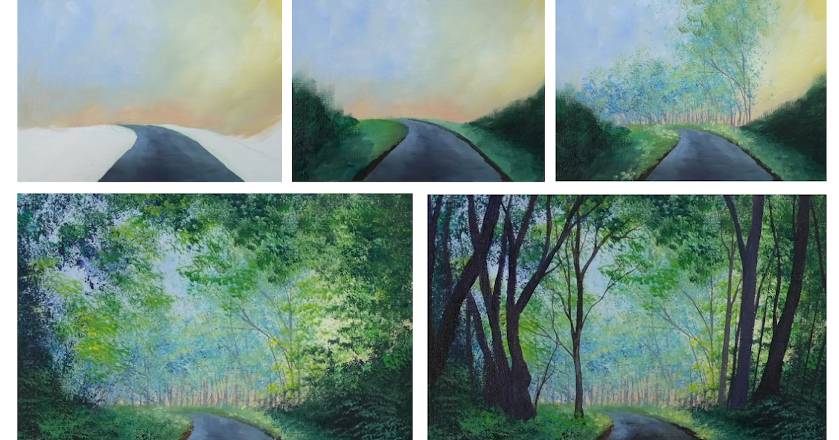 Angela Anderson Art Blog Green Forest Path Step By Step Painting