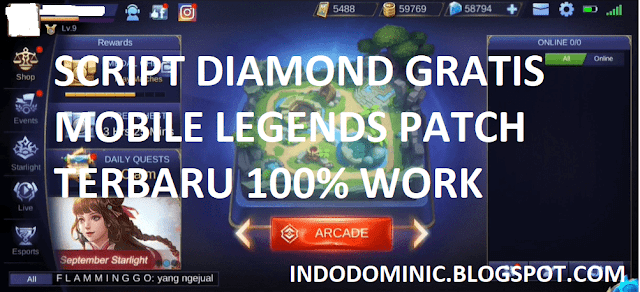 Diamond Gratis Patch Baxia Mobile Legends  Script 58.000 Diamond Gratis Patch Baxia Mobile Legends
