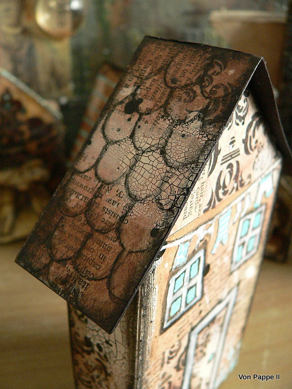 Von Pappe II Two Tiny Mixed Media Houses