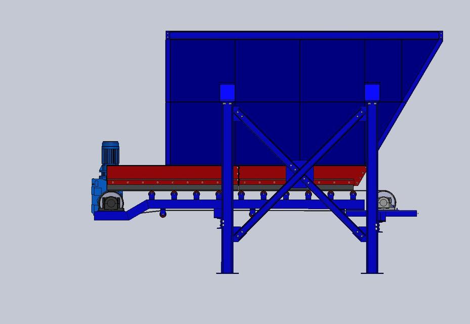254. Conveyor belt feeder & Hopper Free download 3D model