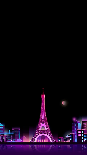 eiffel tower illustration vector to use as phone wallpaper 1080 x 1920 pixels