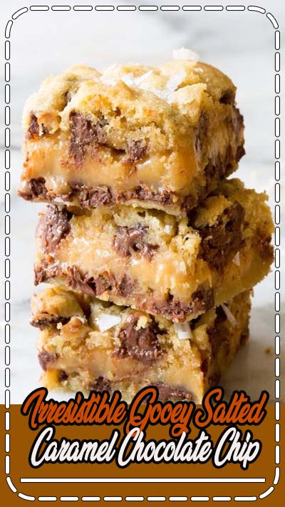 Irresistible Gooey Salted Caramel Chocolate Chip Cookie Bars | ASpicyPerspective.com