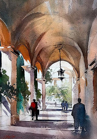 04-Palazzo-San-Marco-Rome-Italy-Thomas-Schaller-Watercolor-Paintings-Indoors-and-Outdoors-www-designstack-co