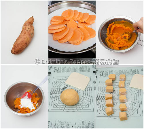 香蕉番薯餅製作圖 Sweet Potato Cakes with Banana Fillings Procedures01 香蕉番薯餅製作圖 Sweet Potato Cakes with Banana Fillings Procedures01