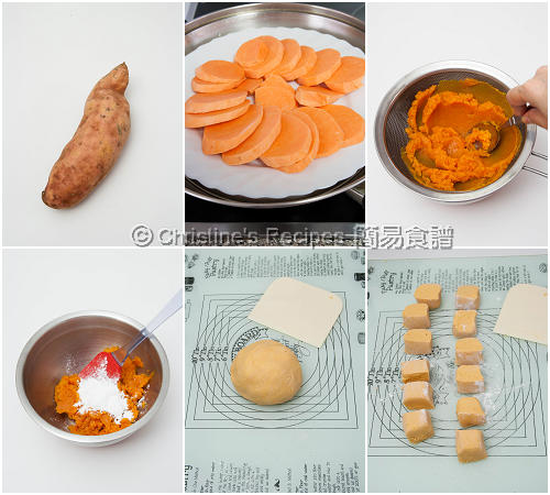 香蕉番薯餅製作圖 Sweet Potato Cakes with Banana Fillings Procedures01