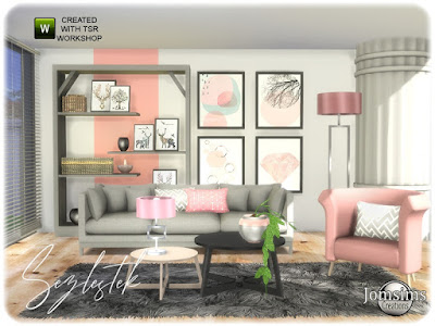 sezlestek living room гостиная sezlestek для The Sims 4 яркие цвета. комфорт, современность для его новой гостиной. диван. коврики из искусственного меха с длинными волосами. Разное поверхность мебели. Декор подушки дивана 1. Декор подушки дивана другого цвета и стиля. Декоративная подушка живой стул. торшер. Настольная лампа. Настольный завод. журнальный столик. еще один журнальный столик. Misc decor белая колонна площадь misc decor.wall painting. создать свое теплое пространство. Автор: jomsims