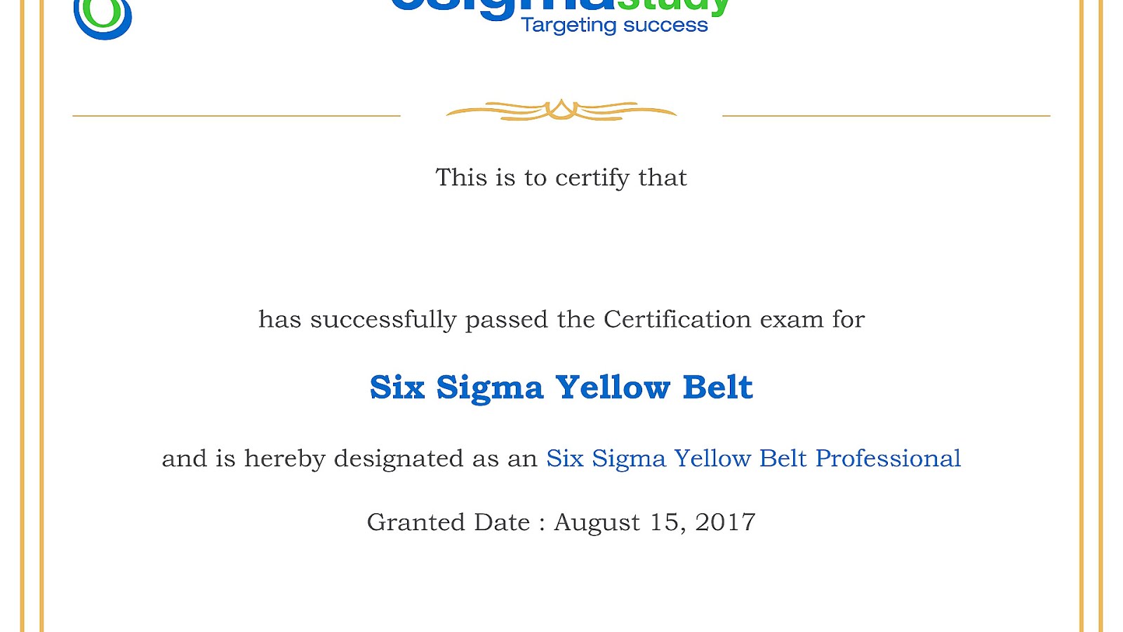 Six Sigma Yellow Belt Test Answers Yellow Choices