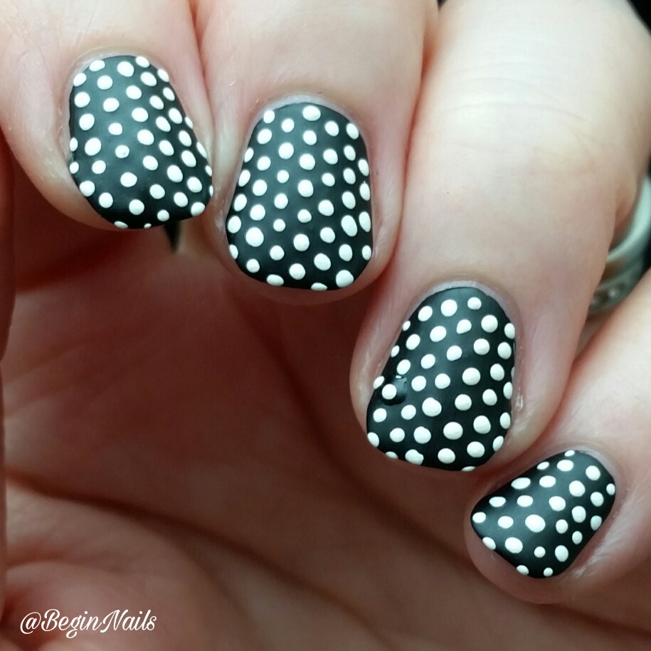 Let's Begin Nails: Nail Challenge Collaborative: Black and White Dotticure