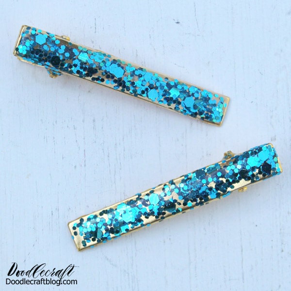 How to Make Resin Glitter Hair Clips