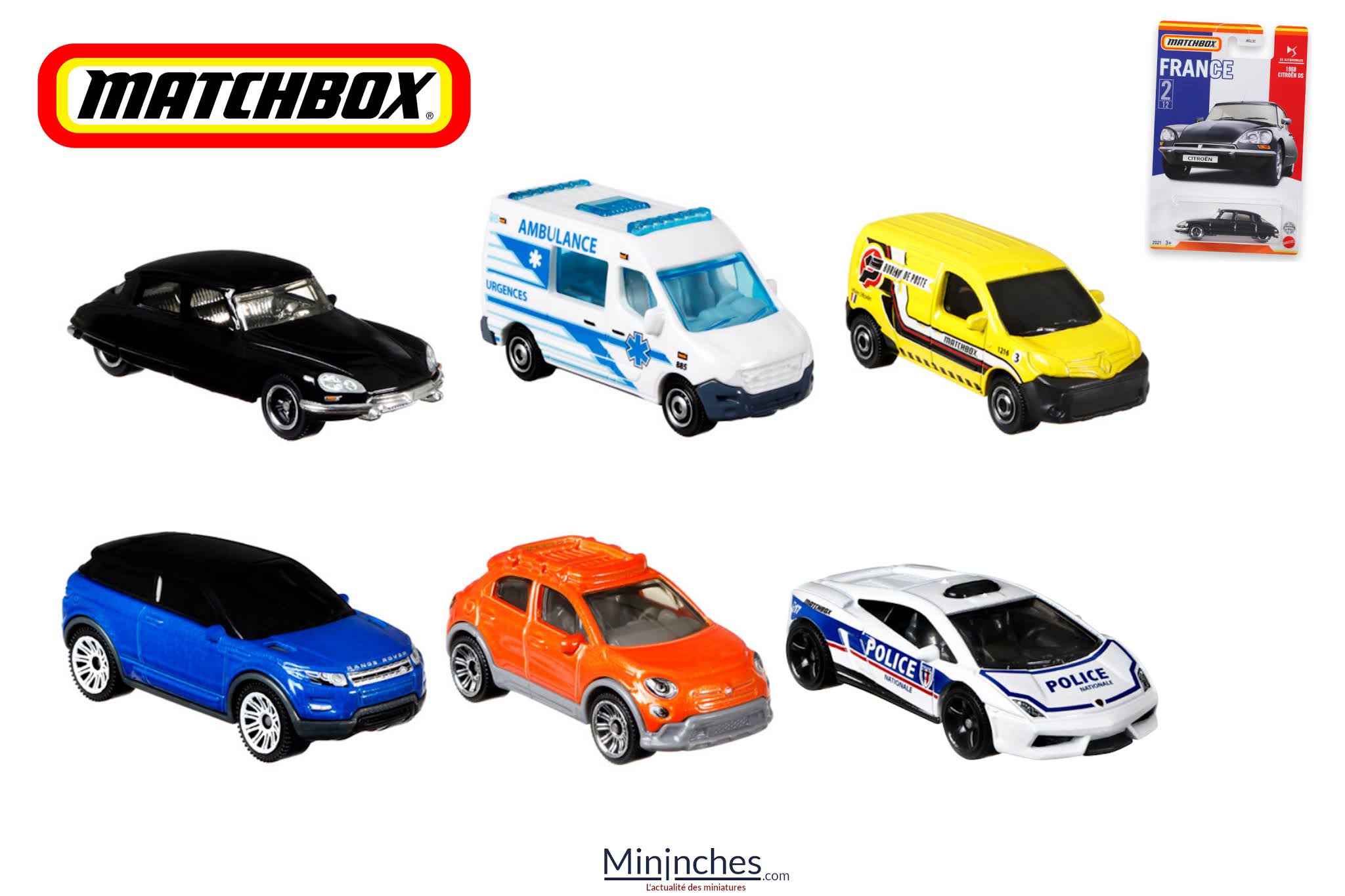 Matchbox Best Of France 2021 - Austin Mini Cooper 1964 Weiß Modellauto