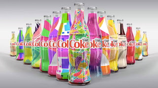 التصميم الفريد لزجاجات دايت كوك