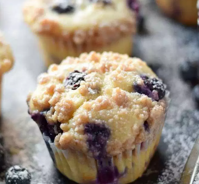 Sour Cream Blueberry Muffins