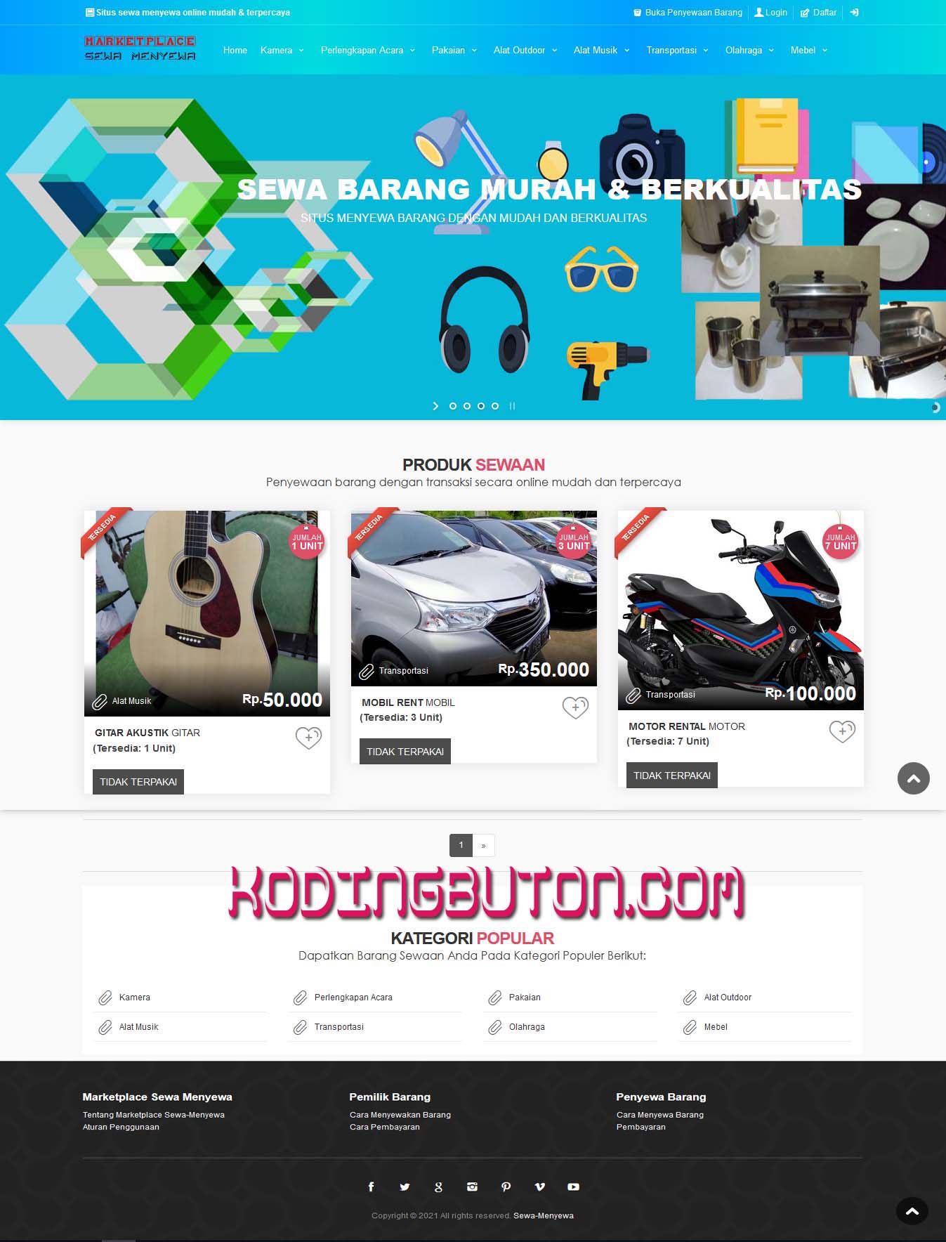 Source Code Marketplace Sewa Meyewa Barang