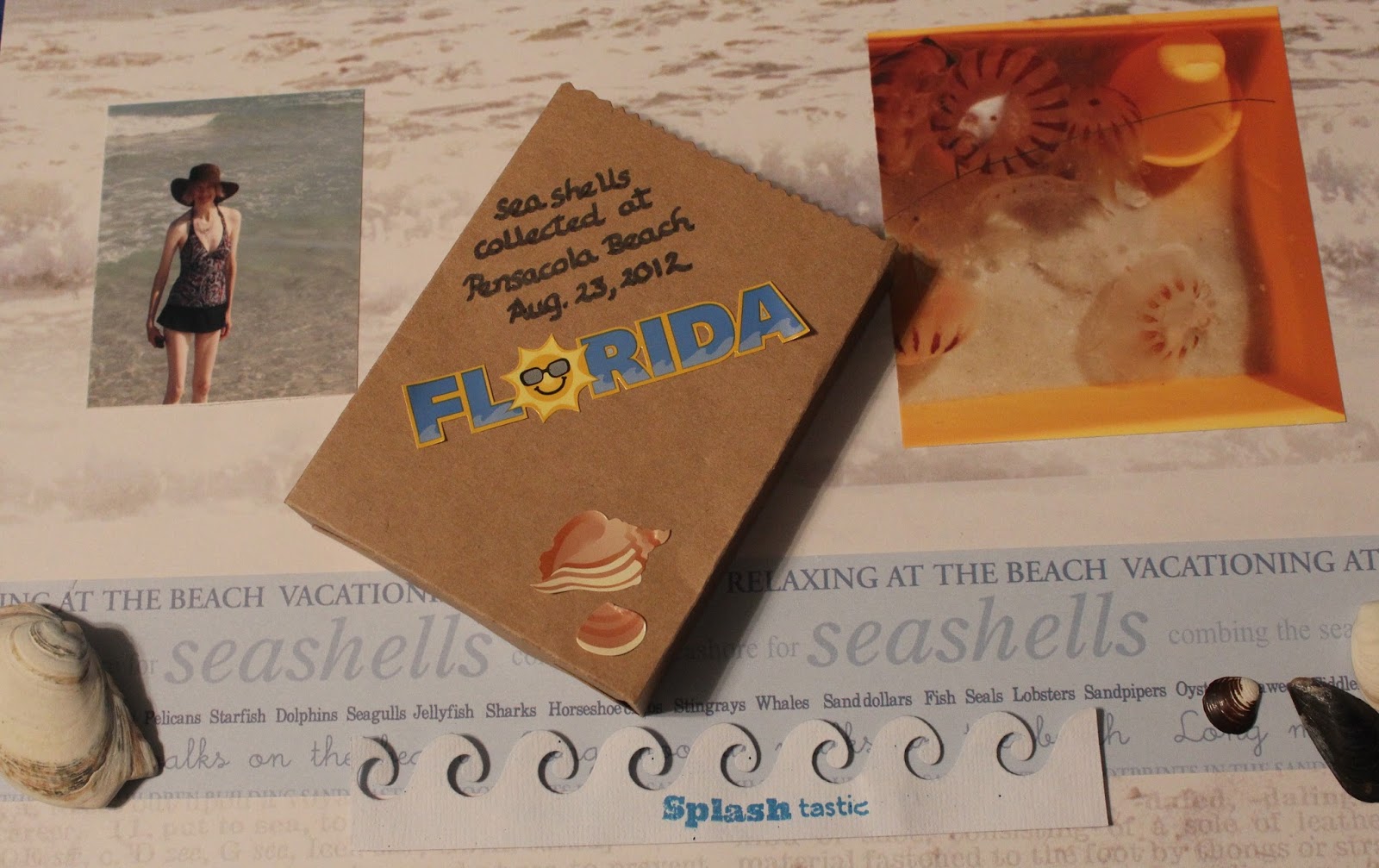 Created by Sunshine HoneyBee Pensacola Beach FL Vac Seashell Scrapbook