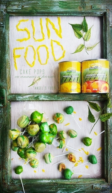 Cake pops cu ananas si piersici, pregatite la rece, fara foc