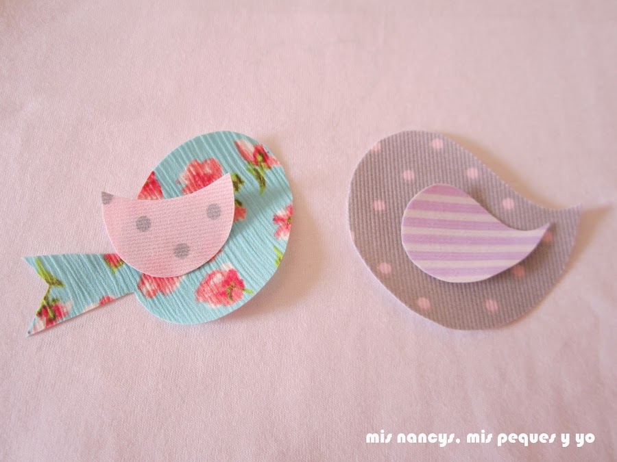 mis nancys, mis peques y yo, tutorial aplique en camiseta, birds in love, colocar piezas