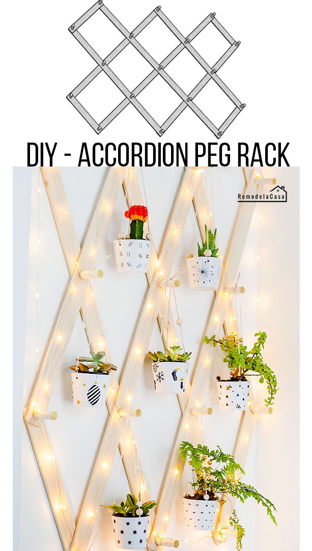 DIY Accordion Peg Rack Remodelando la Casa