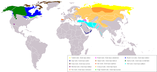 Arap kurdunun dağılım haritası