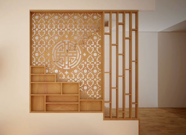 Vách ngăn cầu thang cnc đẹp 