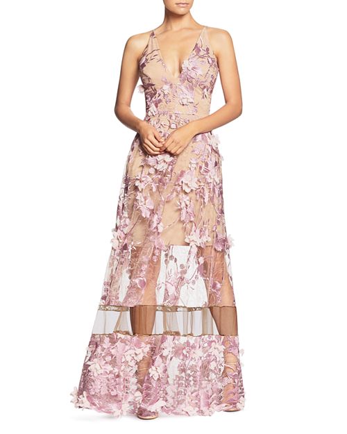 Gigi Floral Illusion Gown