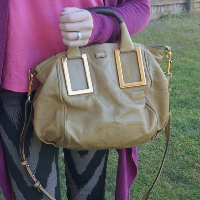 pink and purple with Chloe small Ethel bag in light khaki | awayfromtheblue