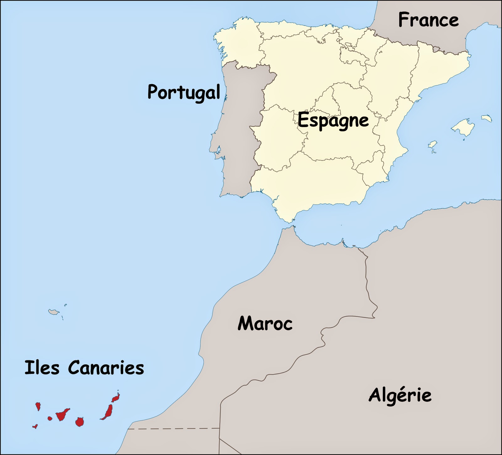 les canaries carte du monde