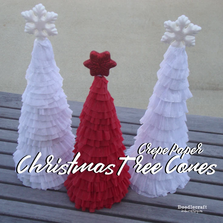 Crepe Paper Christmas Tree Cones!