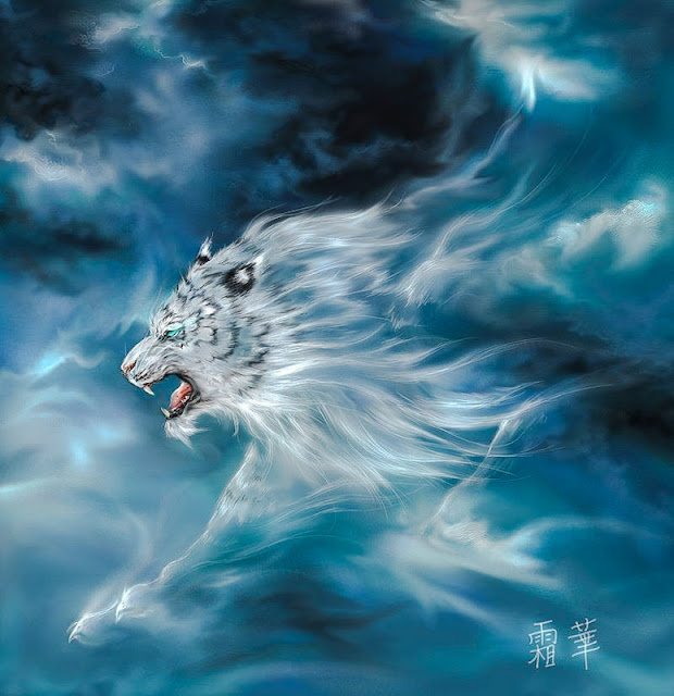 Pai Hu mythical white tiger from Chinese mythology