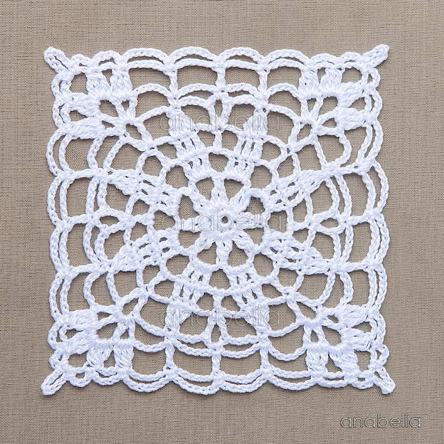 Crochet lace motifs free patterns by Anabelia Craft Design
