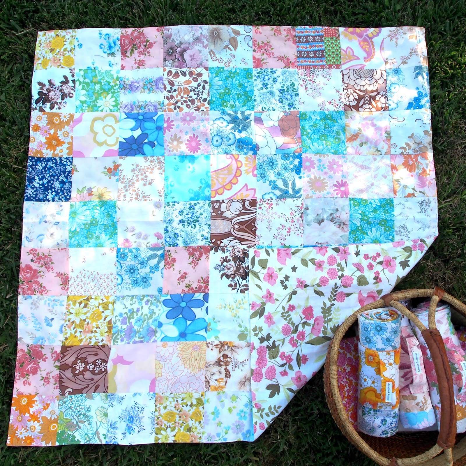 Vintage Sheet Picnic Blankets