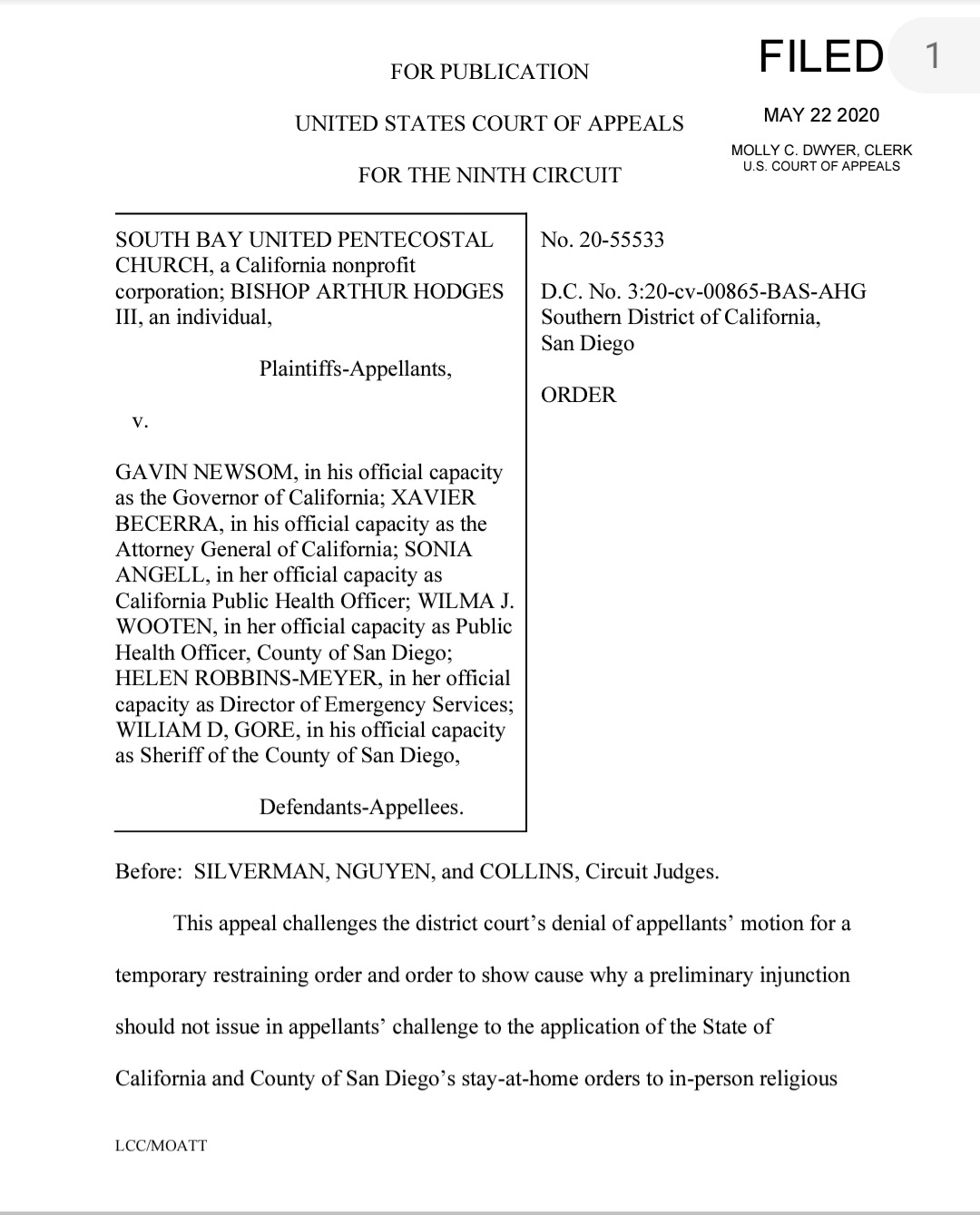 Words Worth Ninth Circuit of Appeals denied emergency motion for