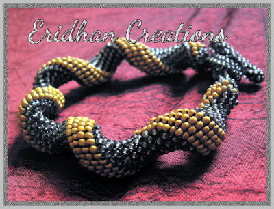 twisted tubular peyote bracelet