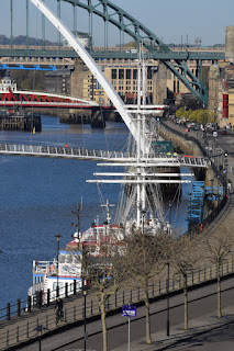 Looking down to newcastle Quayside from Tyne Street