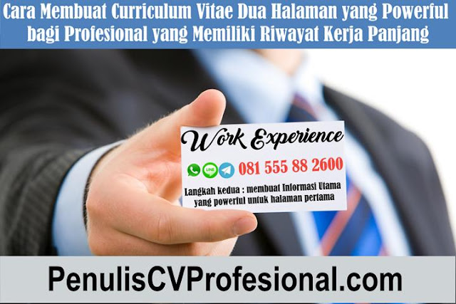 Jasa Pembuatan CV 2 halaman untuk yang berpengalaman CV 2 halaman untuk profesional berpengalaman