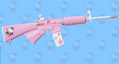 Hello Kitty pink AR-15 rifle gun