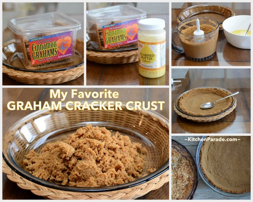 My Favorite Graham Cracker Crust made with two Trader Joe's products ♥ KitchenParade.com