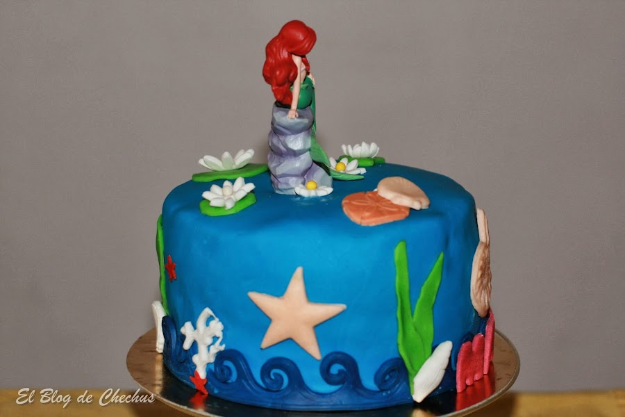 tartas decoradas, La Sirenita, Tarta de la Sirenita, el blog de chechus, Chechus Cupcakes