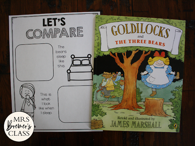 Goldilocks Fairy Tales activities unit with Common Core aligned literacy companion activities for First Grade and Second Grade