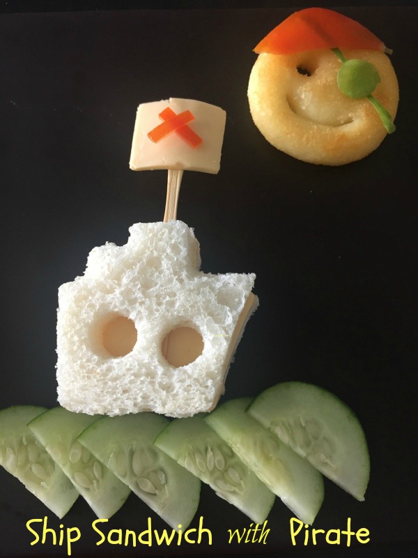 Ship Sandwich with a Smiley Pirate - Ribbons to Pastas