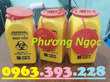 Hộp đựng vật sắc nhọn y tế 1.5 Lít, bình hủy kim tiêm y tế, bình đựng bơm tiêm H%25C4%2590KT1.5L4