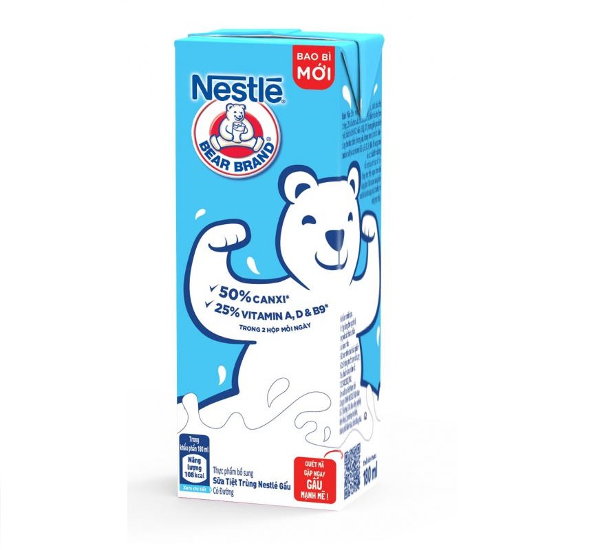 Sữa Trắng Nestlé Gấu Uống Liền 180ml