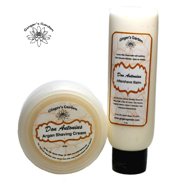 Ginger's Garden Handmade Artisan Soap Custom Argan Wet Shaving Cream and Aftershave Balm Don