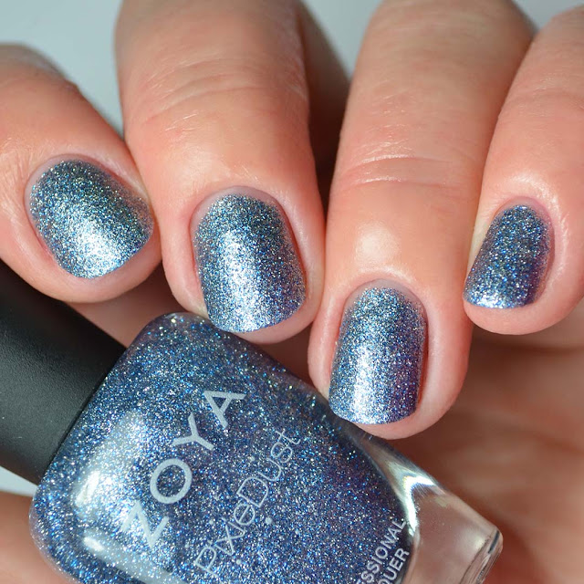 textured blue glitter nail polish swatch