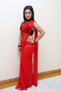 Aasma Syed in Red Saree Sleeveless Black Choli Spicy Pics ~  Exclusive Celebrities Galleries 006