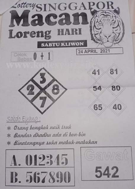 Syair Sgp Hari Ini Sabtu 24 April 2021 Opesia Official