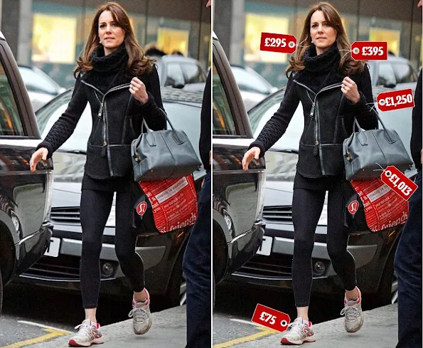 Kate Middleton was photographed by Rosalyn Wikeley while she was getting out of the fitness-wear shop Lulu Lemon in Chelsea, London.